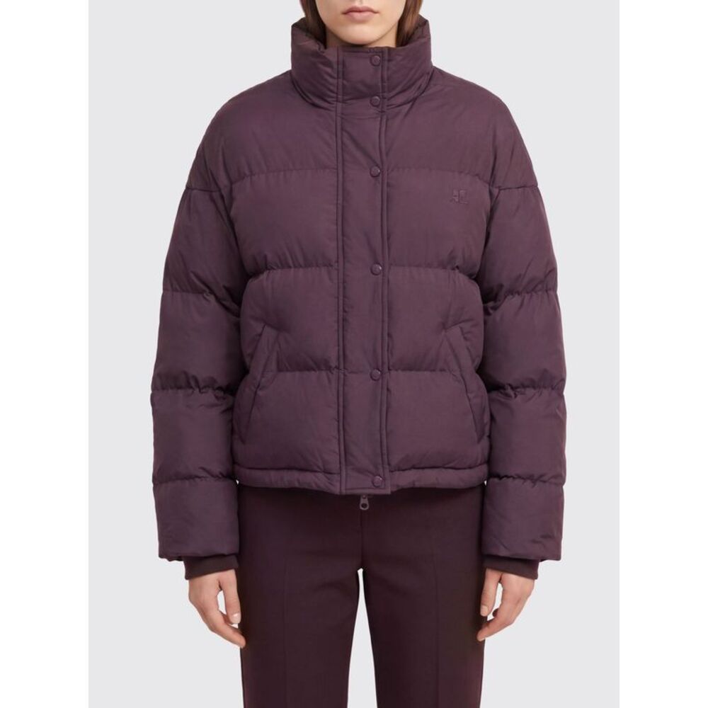 Courri¨Ges Quilted Funnel-Neck Short Puffer Jacket In Wool And Polyester Blend